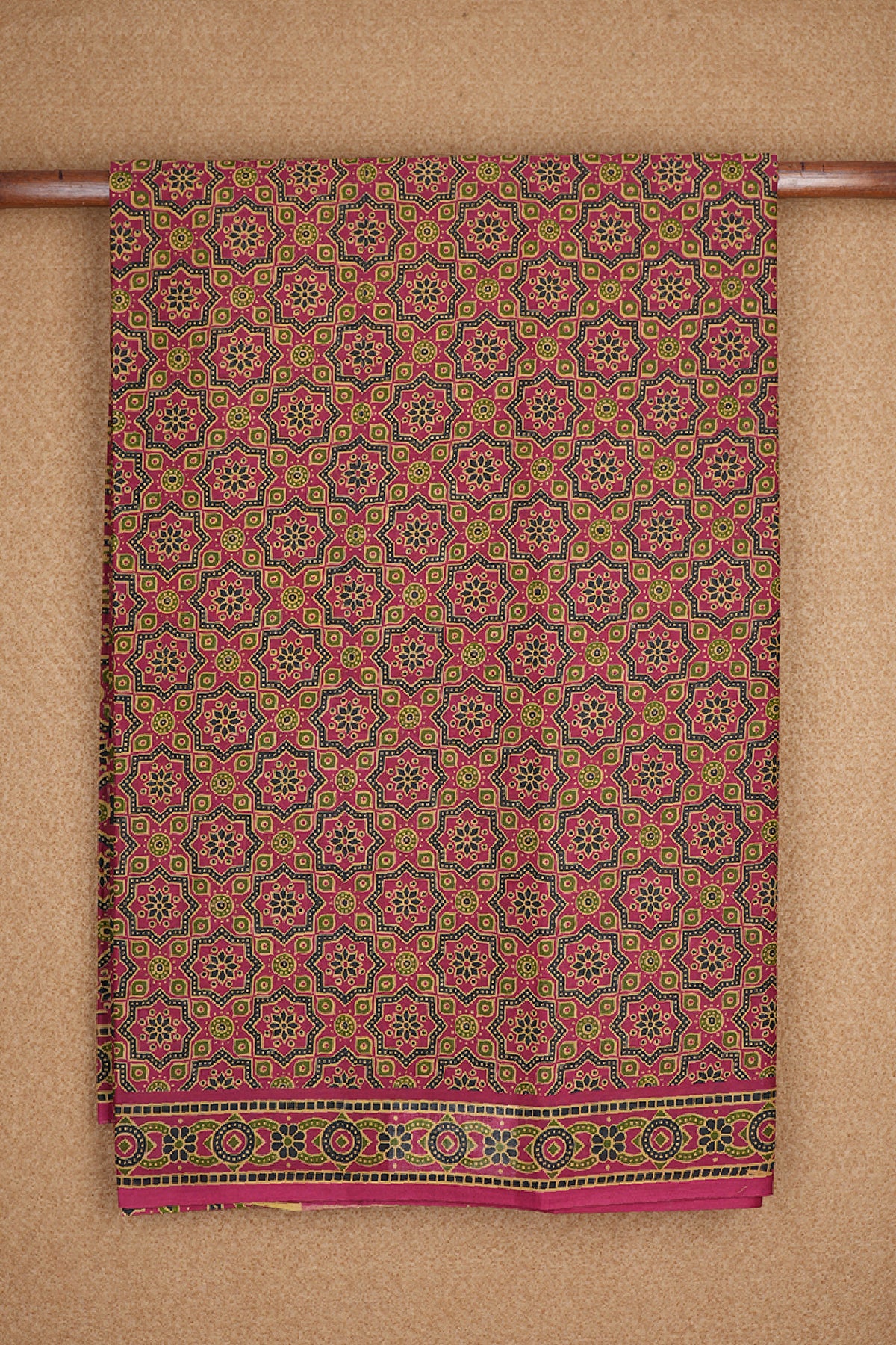 Floral Design Printed Mulberry Ahmedabad Cotton Saree