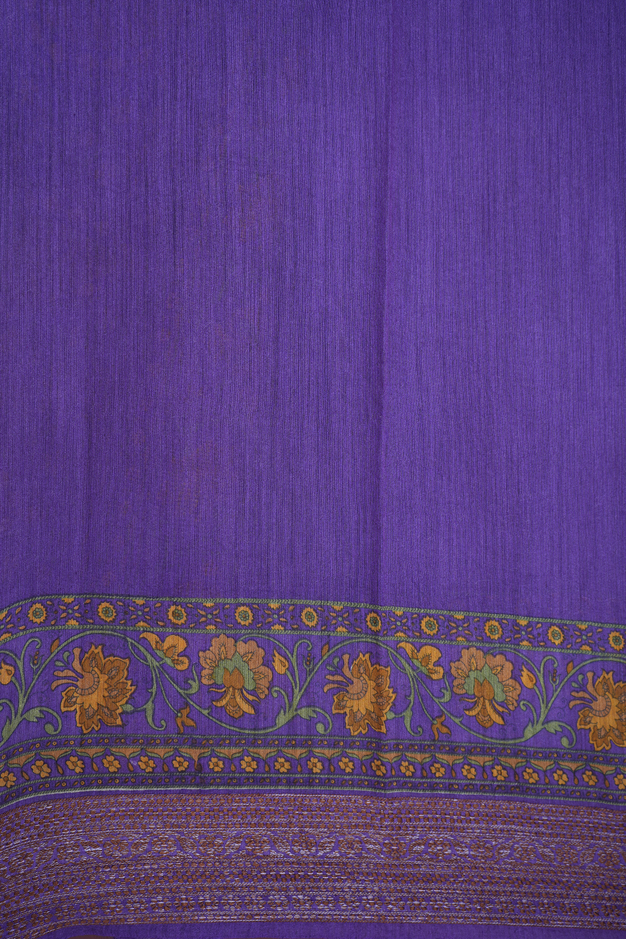 Floral Design Purple Chanderi Silk Cotton Saree