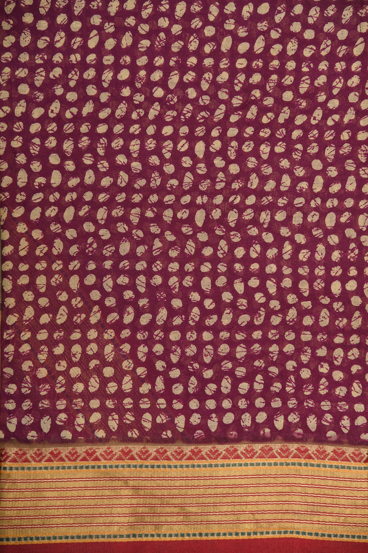 Floral Design Purple Printed Ahmedabad Cotton Saree