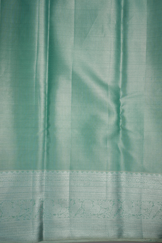 Floral Design Turkish Blue Tissue Kanchipuram Silk Saree