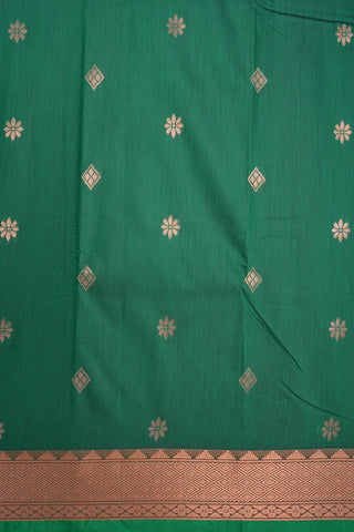 Floral Diamond Zari Motif Green Apoorva Semi Silk Saree