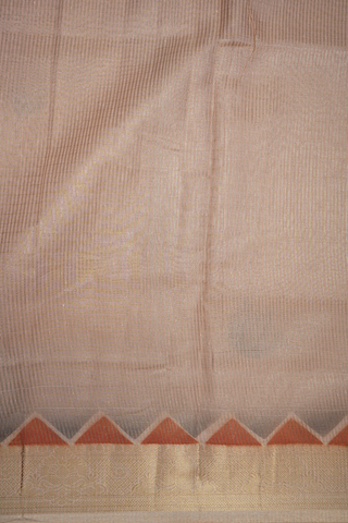 Floral Digital Printed Pastel Orange Semi Tissue Saree
