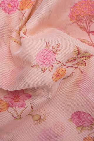 Floral Digital Printed Rose Gold Kota Cotton Saree