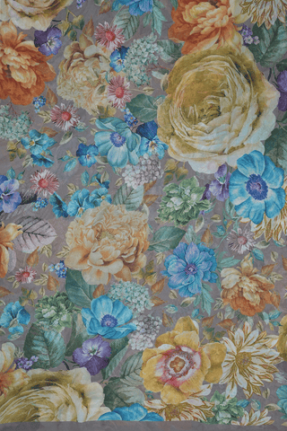 Floral Digital Printed Taupe Grey Georgette Saree