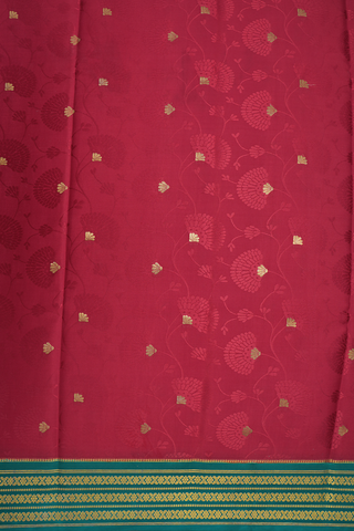 Floral Jaal Design Ruby Red Mysore Silk Saree