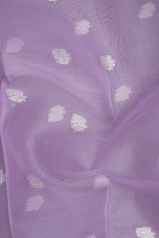 Floral Motifs Pastel Purple Organza Silk Dupatta