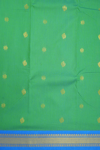 Floral Paisley Zari Motif Jade Green Apoorva Semi Silk Saree