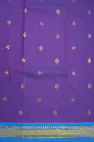 Floral Paisley Zari Motifs Purple Apoorva Semi Silk Saree