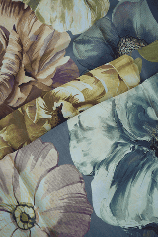 Floral Digital Printed Grey Satin Crepe Saree
