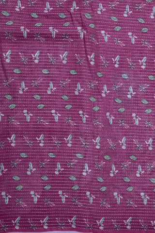 Floral Printed Design Mulberry Linen Saree