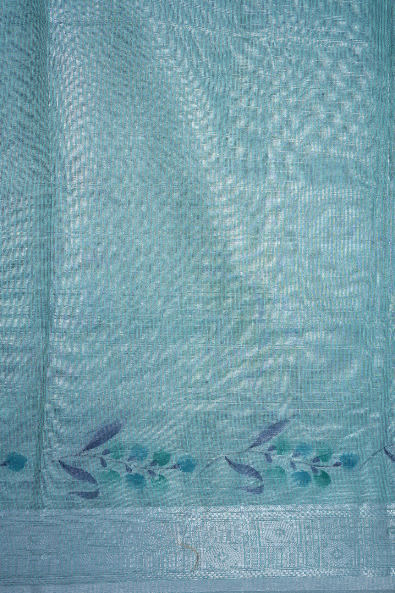 Floral Digital Printed Pastel Blue Semi Tissue Saree