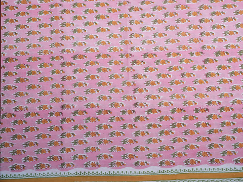 Floral Printed Design Pastel Pink Cotton Salwar Material