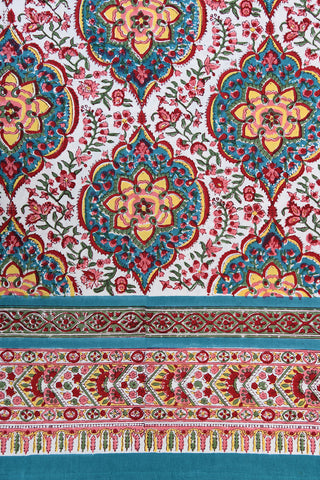 Floral Printed Multicolor Cotton Single Bedspread