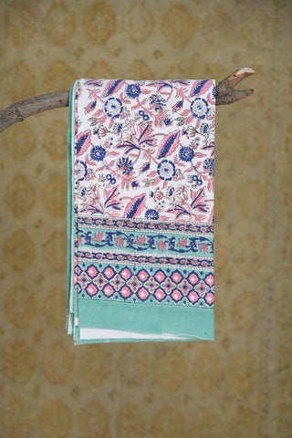 Floral Printed Multicolor Cotton Double Bedspread