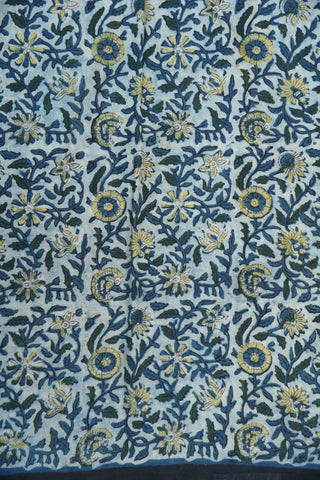 Floral Printed Pastel Blue Ahmedabad Cotton Saree
