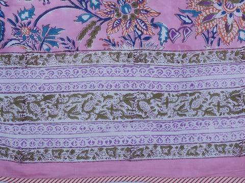 Floral Printed Pink Cotton Light Weight Double Quilt
