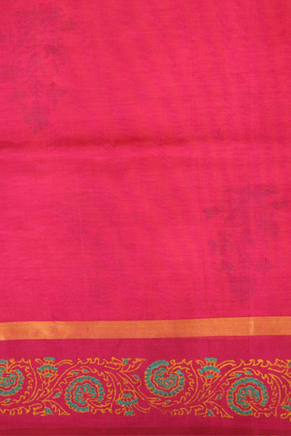 Floral Printed Pink Traditional Silk Cotton Saree