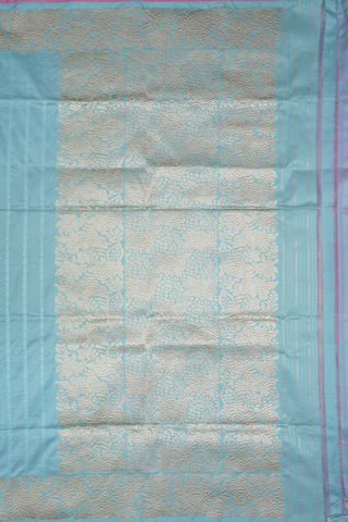 Floral Design Border Mint Blue Banarasi Silk Saree