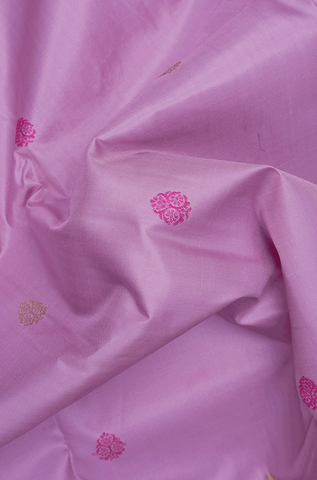 Floral Threadwork Buttas Mauve Pink Kanchipuram Silk Saree