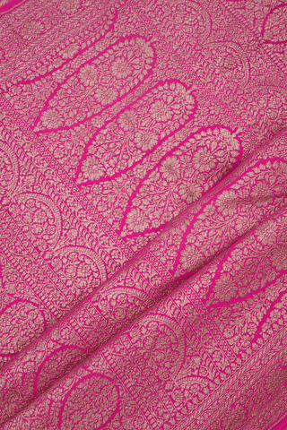 Floral Threadwork Buttis Black Georgette Banarasi Silk Saree