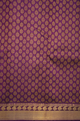 Floral Threadwork Buttas Grape Purple Kanchipuram Silk Saree