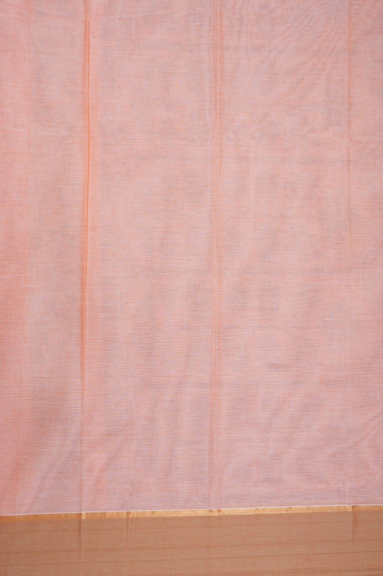 Floral Threadwork Motifs Pastel Orange Kanchi Cotton Saree