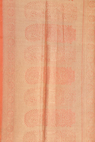 Floral Zari Border In Embroidered Orange Semi Kota Saree