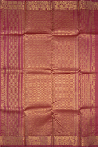 Floral Zari Border Plain Onion Pink Kanchipuram Silk Saree