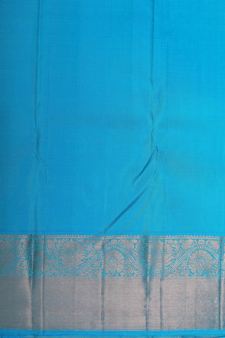 Floral Zari Border With Ogee Pattern Sky Blue Kanchipuram Silk Saree