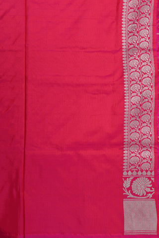 Floral Zari Buttas Hot Pink Banarasi Silk Saree