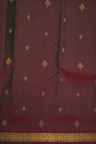 Floral Zari Buttas Manthulir Color Kanchipuram Silk Saree