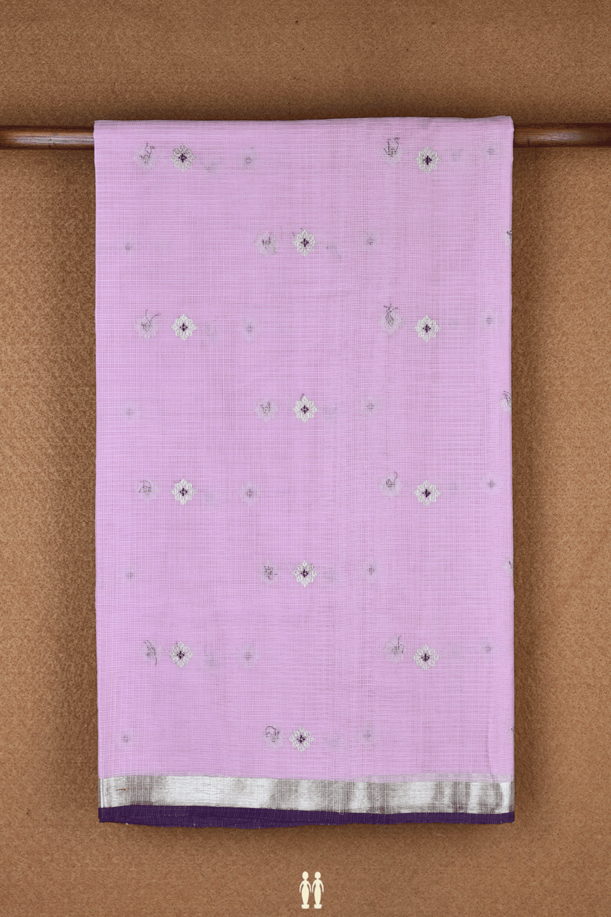 Floral Zari Buttas Pastel Pink Pure Kota Silk Saree