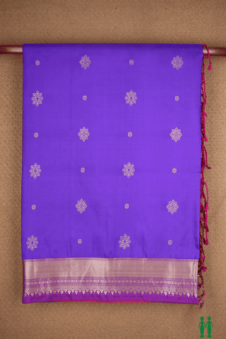Floral Zari Buttas Purple Soft Silk Saree