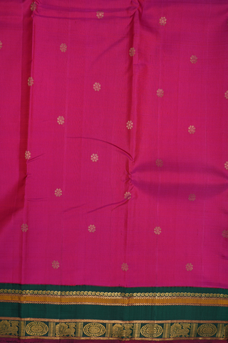 Floral Zari Buttas Rani Pink Kanchipuram Silk Saree