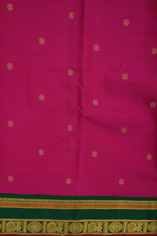 Floral Zari Buttas Rani Pink Kanchipuram Silk Saree
