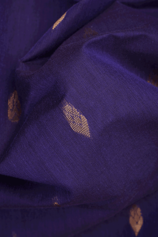 Floral Zari Buttas Regal Purple Venkatagiri Cotton Saree