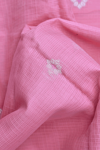 Floral Zari Buttas Rose Pink Pure Kota Silk Saree