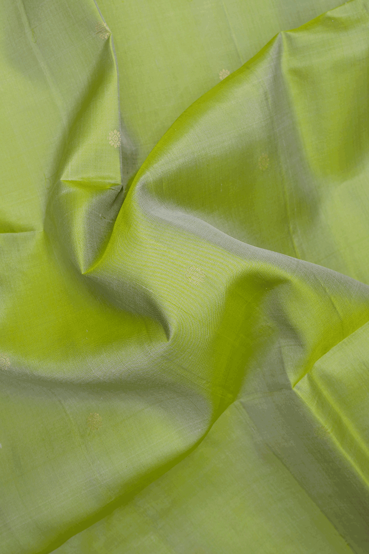 Floral Zari Buttis Light Green Soft Silk Saree