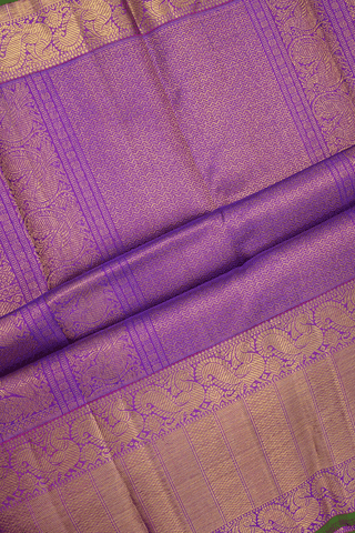 Floral Zari Buttis Purple Kanchipuram Silk Saree