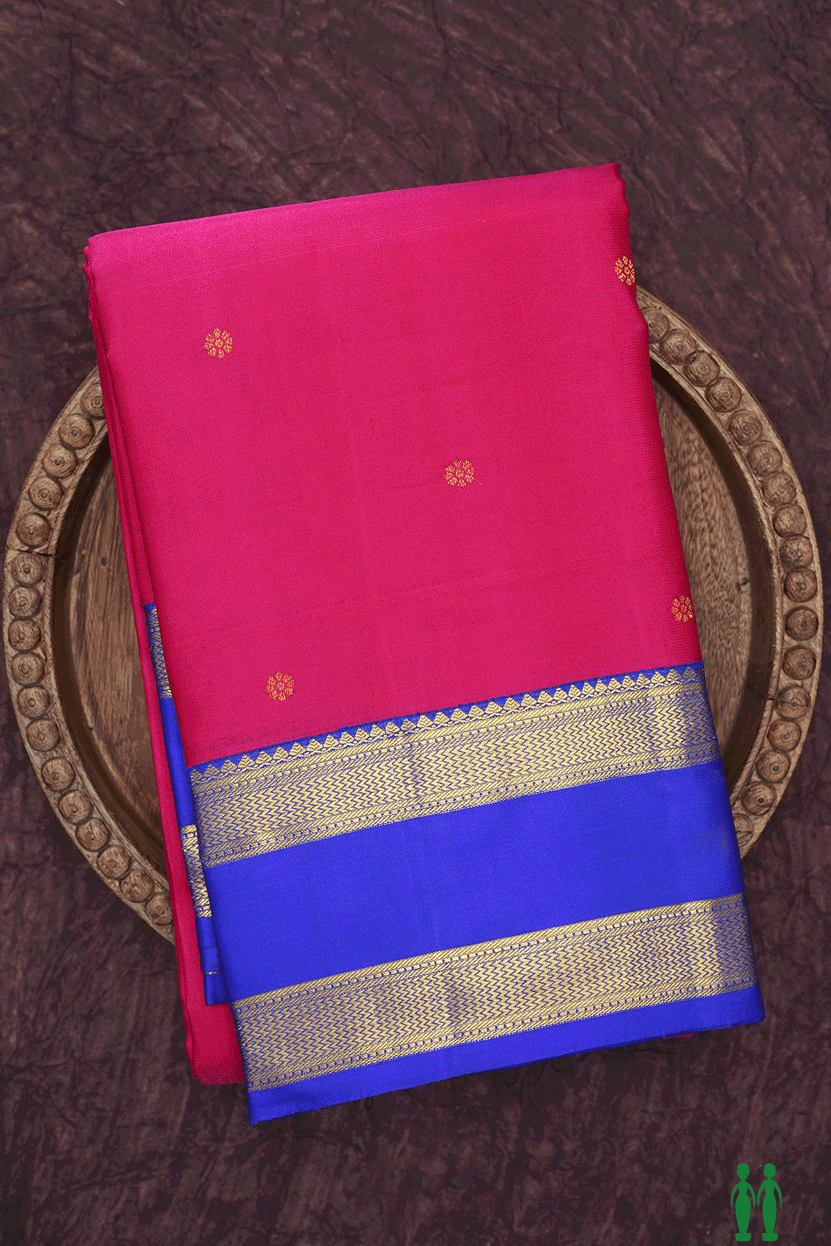 Floral Zari Buttis Rani Pink Kanchipuram Silk Saree