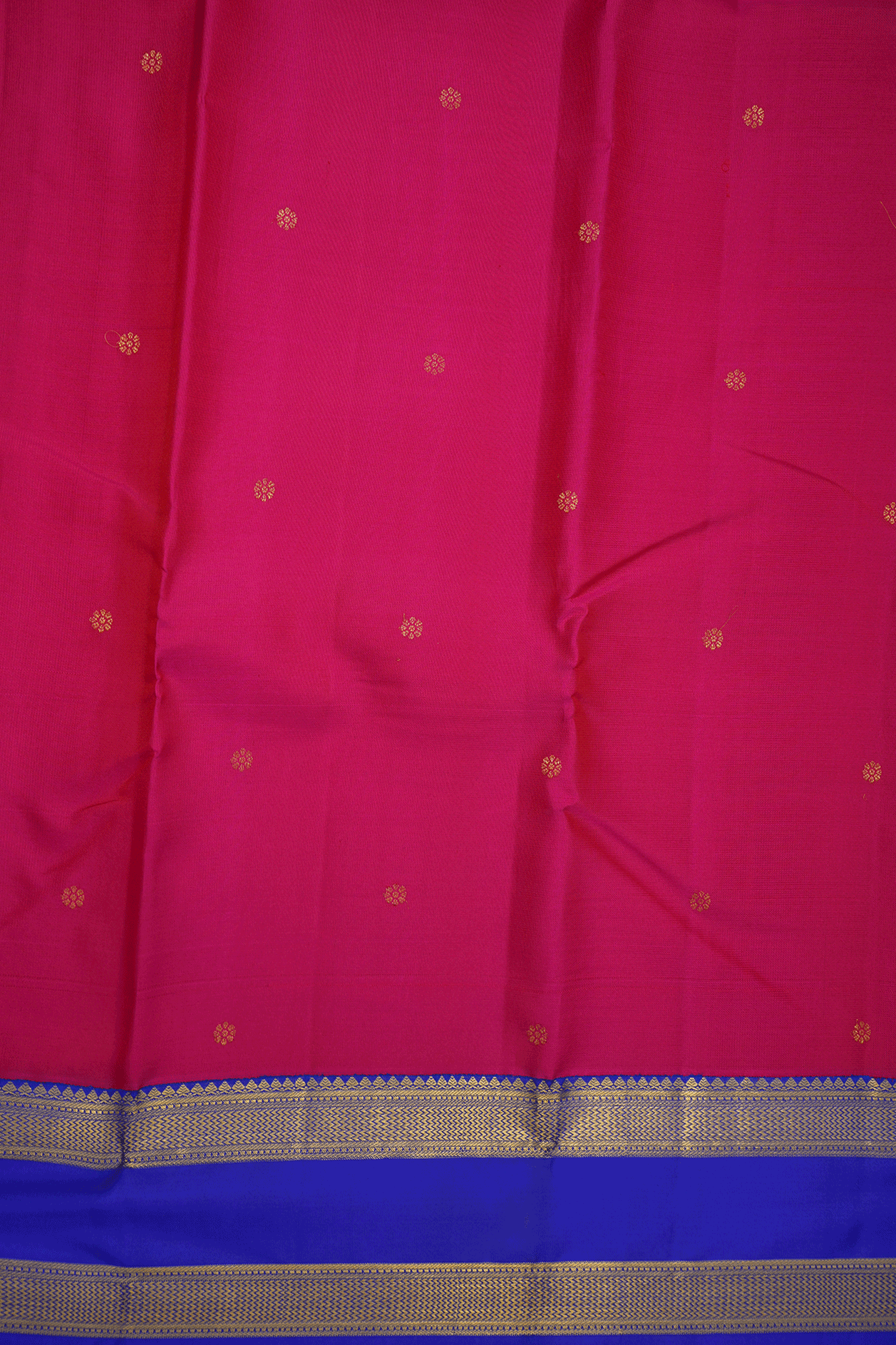 Floral Zari Buttis Rani Pink Kanchipuram Silk Saree