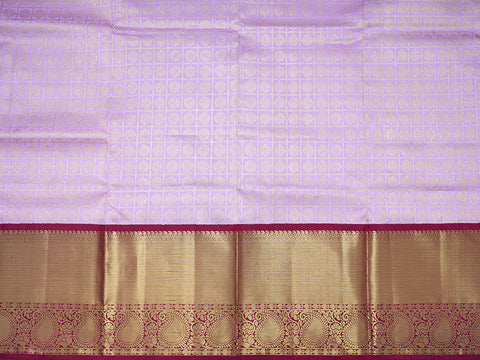 Floral Zari Checks Lilac Purple Pavadai Sattai Material
