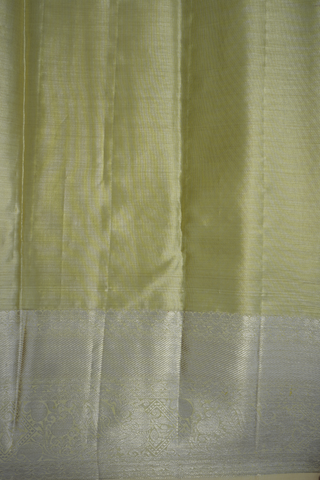 Floral Zari Design Pale Yellow Tissue Kanchipuram Silk Saree