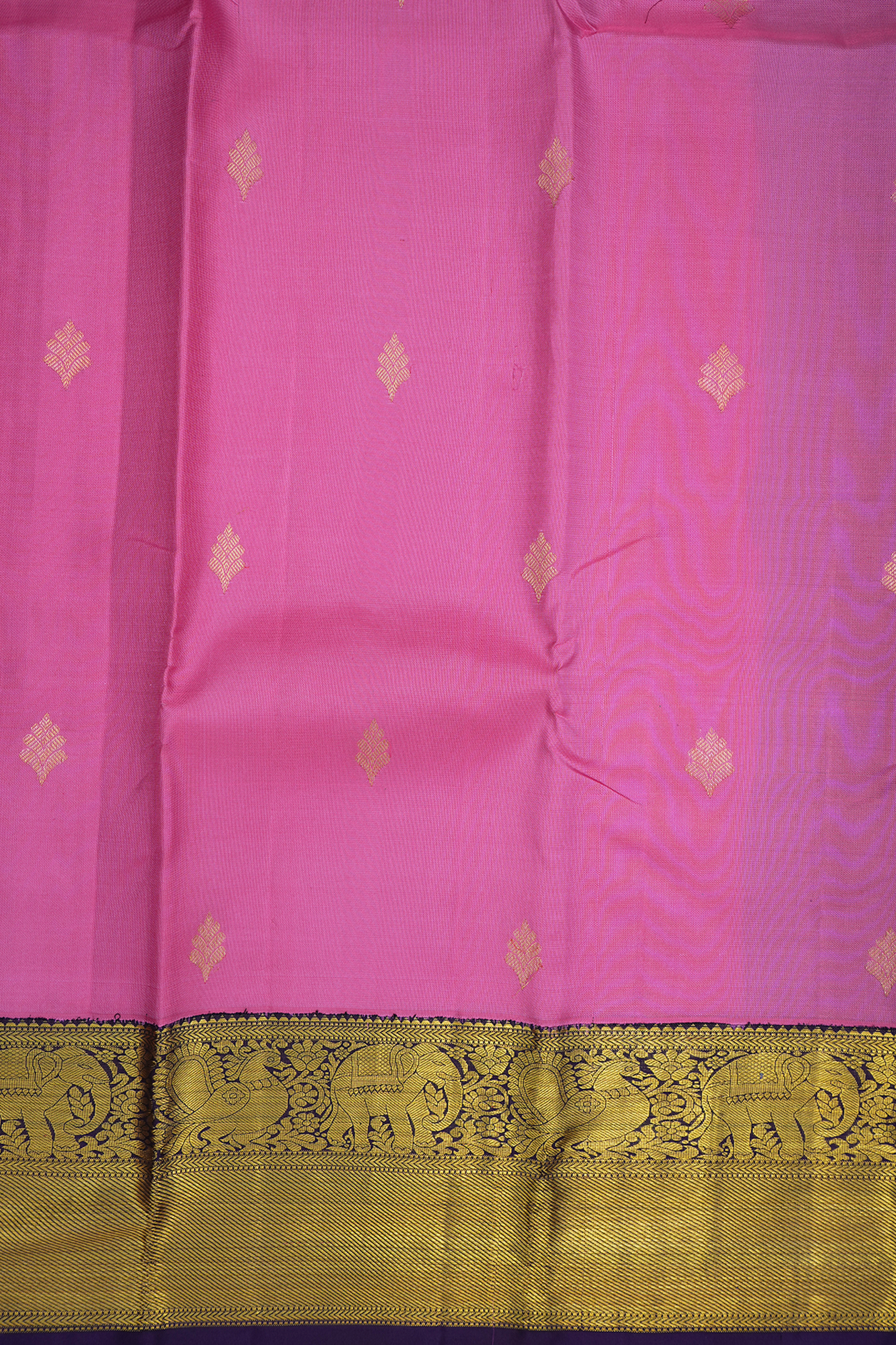 Floral Zari Motifs Orchid Pink Kanchipuram Silk Saree