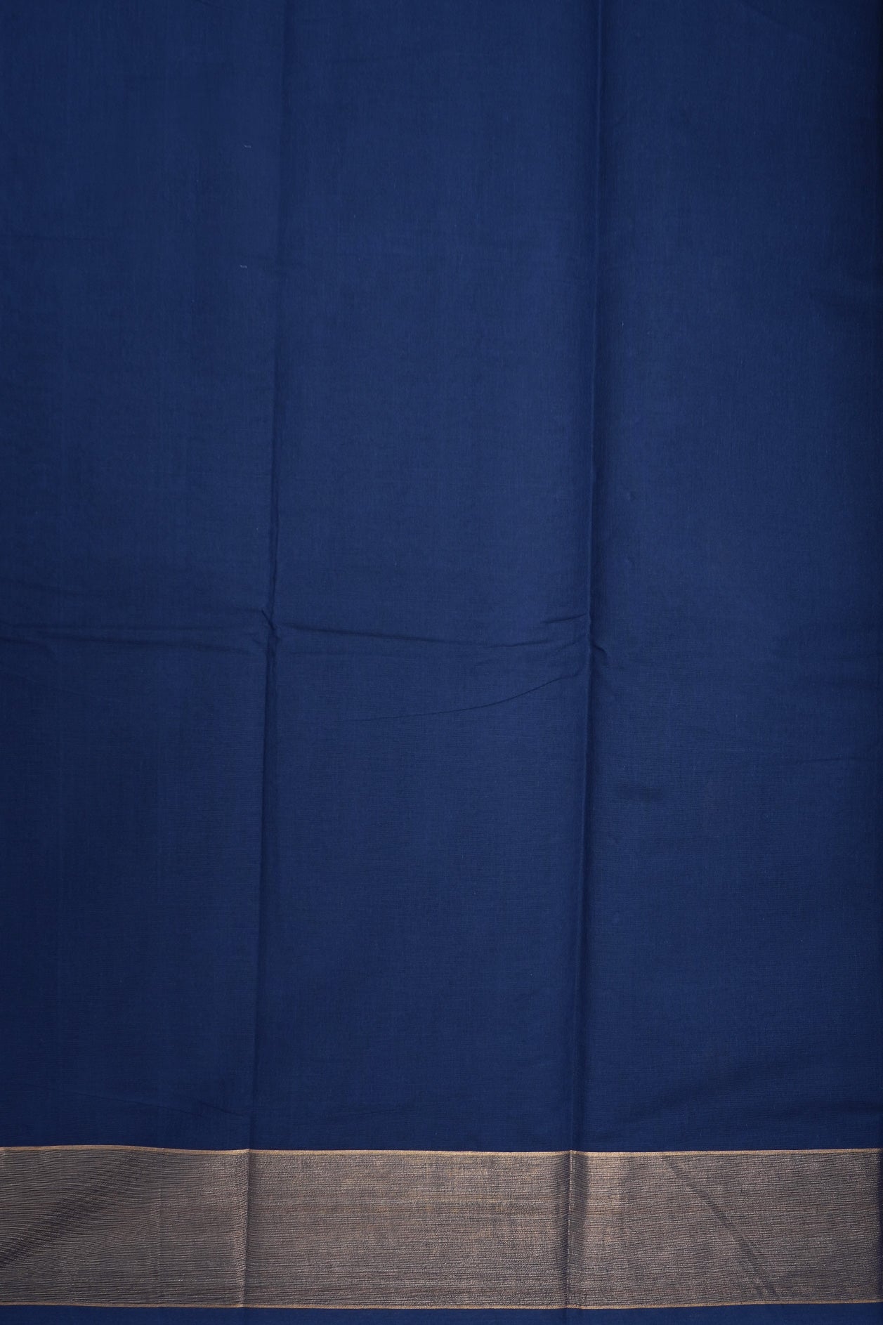 Floral Threadwork Motifs Oxford Blue Kanchi Cotton Saree