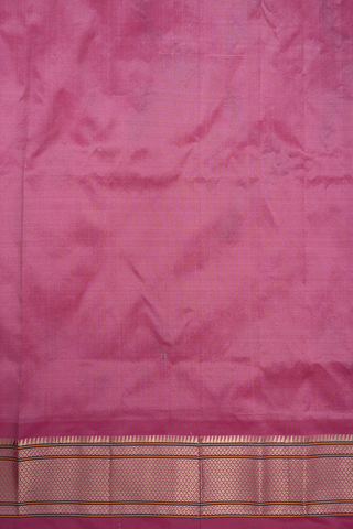 Floral Zari Motifs Pink Paithani Silk Saree