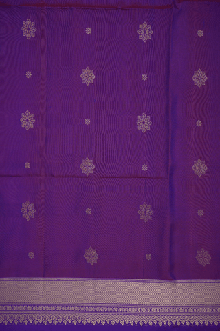 Floral Zari Motifs Purple Soft Silk Saree