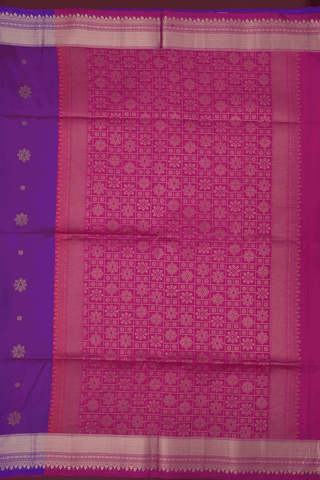 Floral Zari Motifs Purple Soft Silk Saree