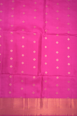Floral Zari Motifs Rani Pink Soft Silk Saree