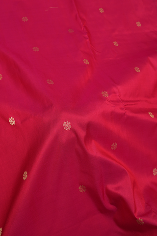Floral Zari Motifs Rose Red Paithani Silk Saree